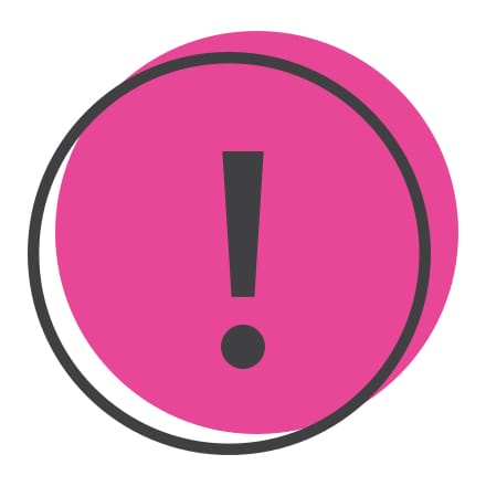 A pink exclamation mark.