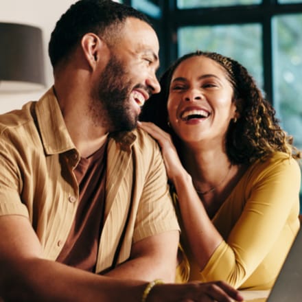 A happy African American couple.