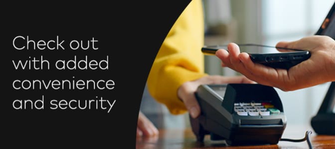 A woman on her mobile phone. At the bottom, the words: faster, easier, convenient.