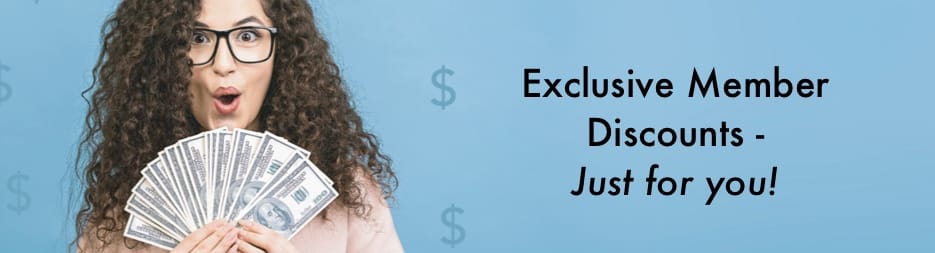 A headshot of a woman smiling. To the left, the words: Save on TurboTax and H&R Block this Tax Season.