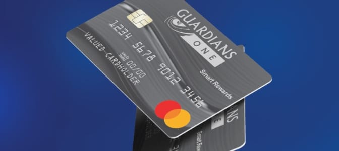 two credit cards overlapping