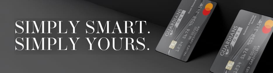 The SFFCU, A Division of Guardians CU Mastercard. To the left, the words: get rewarded.